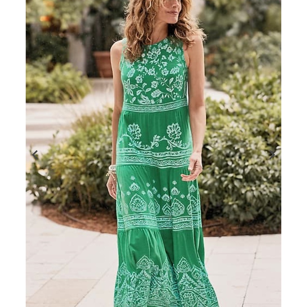 Green Floral Maxi Dress Jjill